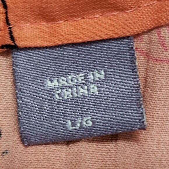 🔺️Laura Scott Coral Floral Print Crinkle Buttoned Blouse Large - Picture 11 of 12